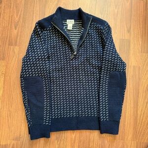 LL Beans Men's Half Zip Cashmere Blend Sweater